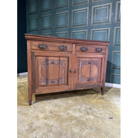 Edwardianisches Eichenholz Sideboard aus Massivholz