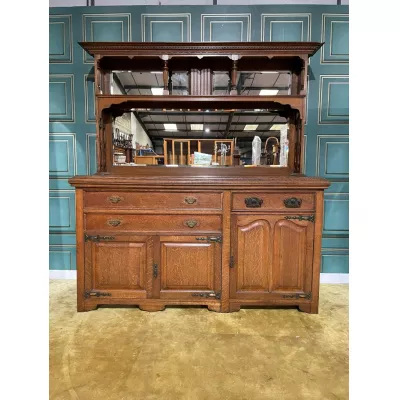 Edwardianisches Sideboard aus Eiche mit Spiegelrückseite