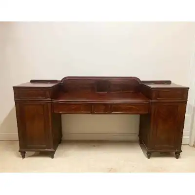 Regency Mahagoni-Landhaus-Sideboard/Schreibtisch mit Schubladen & Schränken – Antik