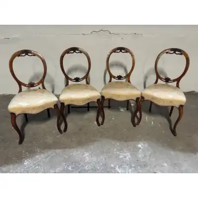 4 Viktorianische Esszimmerstühle