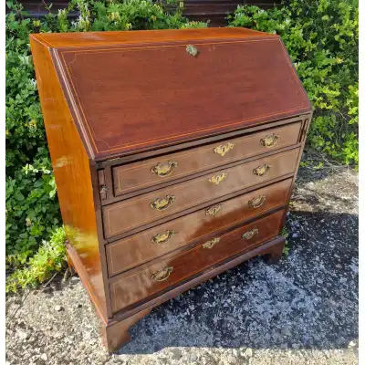 Late Georgian Inlaid Mahogany Sekretär – ca. 19. Jahrhundert