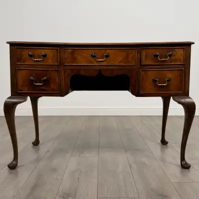 Edwardian Writing Table mit Lederplatte – Antiker Mahagoni Schreibtisch