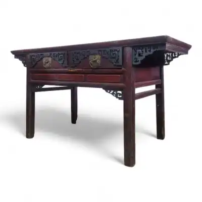 Orientalischer Konsolentisch Antik – Holz, Schnitzerei & Schubladen