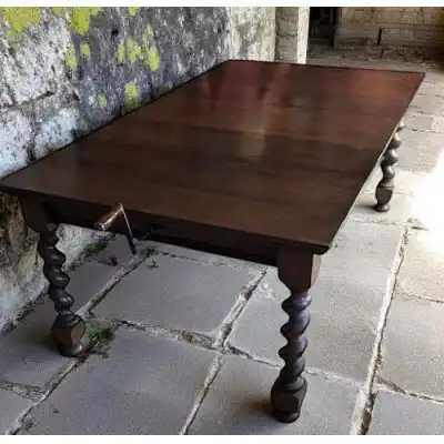 Massivholz Esstisch ausziehbar – Antiker Eiche Tisch um 1900