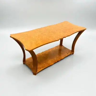 Art Déco Couchtisch aus Maserahorn