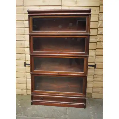 Nussbaum Globe Wernicke Antik - Bücherschrank mit 4-teilig, ca. 1920