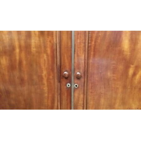 Antiker viktorianischer Mahagoni Doppeltür Kleiderschrank 1880