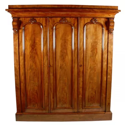 Viktorianischer Mahagoni Kleiderschrank 3 Türen