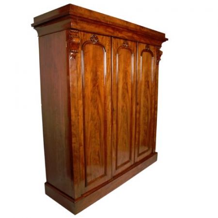 Viktorianischer Mahagoni Kleiderschrank 3 Türen