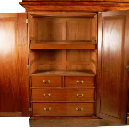 Viktorianischer Mahagoni Kleiderschrank 3 Türen