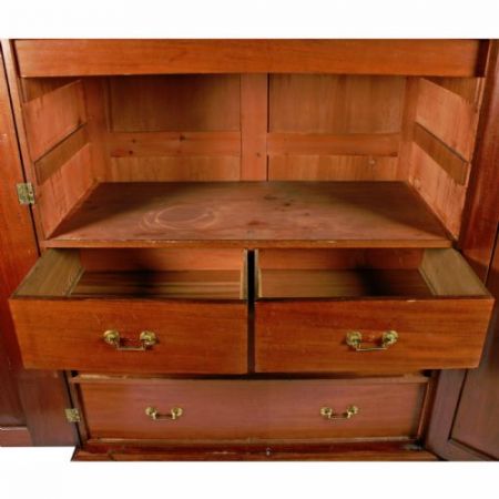 Viktorianischer Mahagoni Kleiderschrank 3 Türen