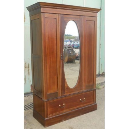 Edwardianischer Mahagoni Kleiderschrank zum Aufhängen