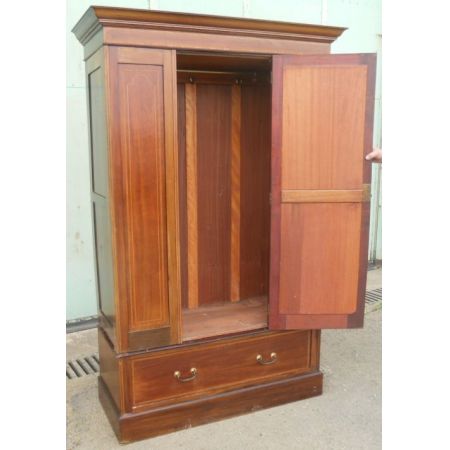 Edwardianischer Mahagoni Kleiderschrank zum Aufhängen