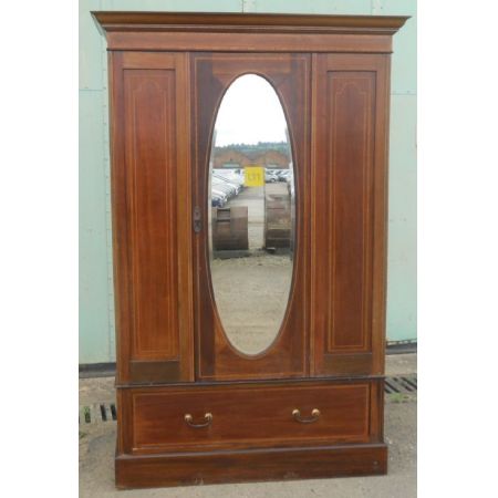 Edwardianischer Mahagoni Kleiderschrank zum Aufhängen