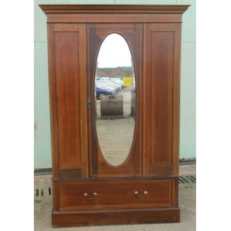 Edwardianischer Mahagoni Kleiderschrank zum Aufhängen