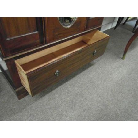 Schöner edwardianischer Mahagoni Kleiderschrank Inlays