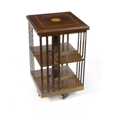 Edwardianisches Mahagoni Revolving Bookcase Bücherregal