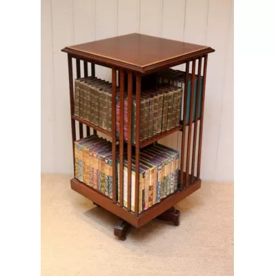 Edwardianisches Mahagoni Bücherregal Revolving Bookcase
