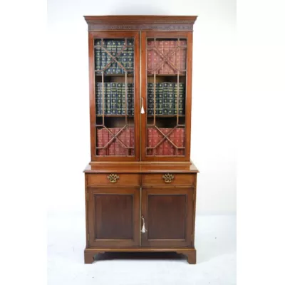 Viktorianischer Mahagoni Bücherschrank ca 1890