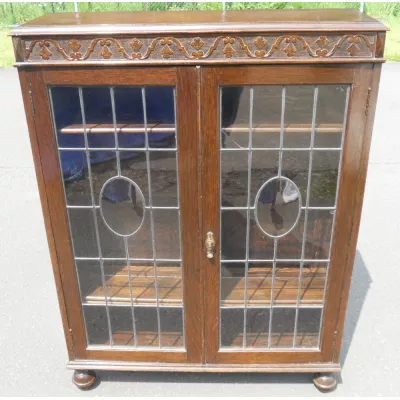 Herrlicher antiker Bücherschrank Vitrine Eiche 