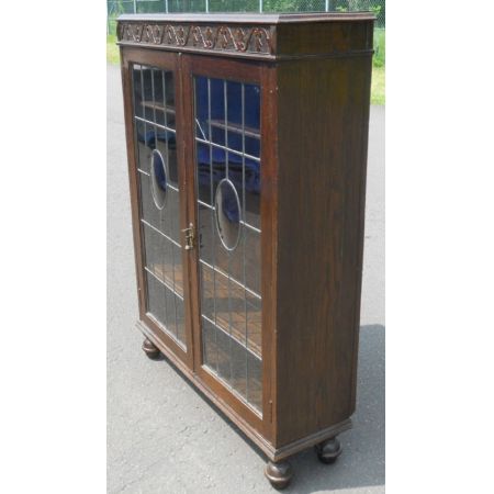 Herrlicher antiker Bücherschrank Vitrine Eiche 