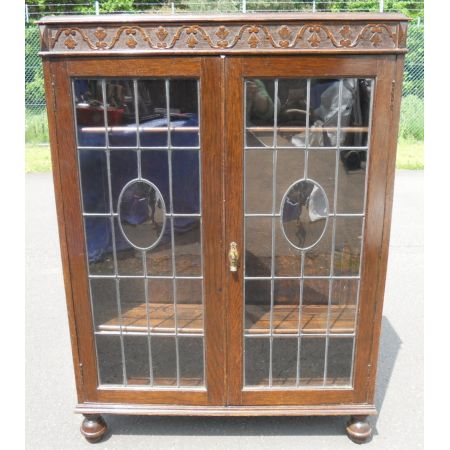 Herrlicher antiker Bücherschrank Vitrine Eiche 