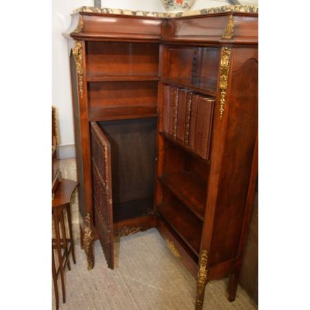 Antikes französisches Eckbücherregal mit Marmor 