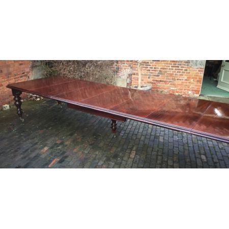 Großer, erweiterbarer Esstisch, viktorianisch,16 Personen