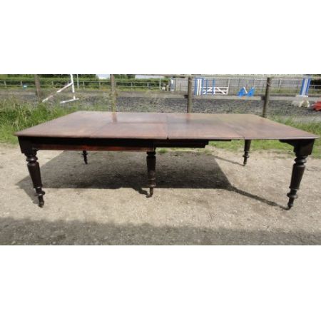 Restaurierbarer ausziehbarer Mahagoni Esstisch Anfang 1900