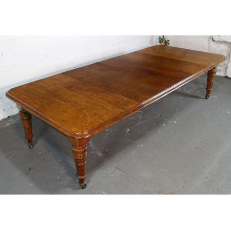 Viktorianischer Erweiterbarer Esstisch Eiche ca 1860 