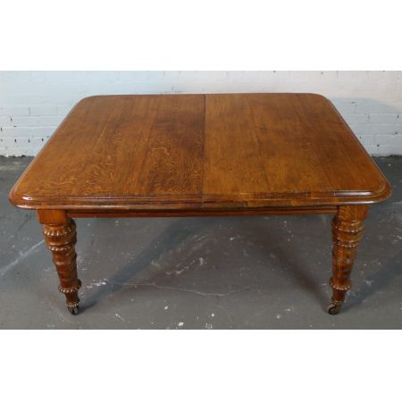 Viktorianischer Erweiterbarer Esstisch Eiche ca 1860 