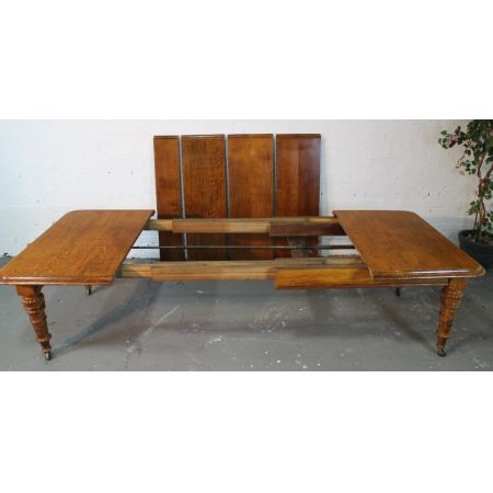 Viktorianischer Erweiterbarer Esstisch Eiche ca 1860 