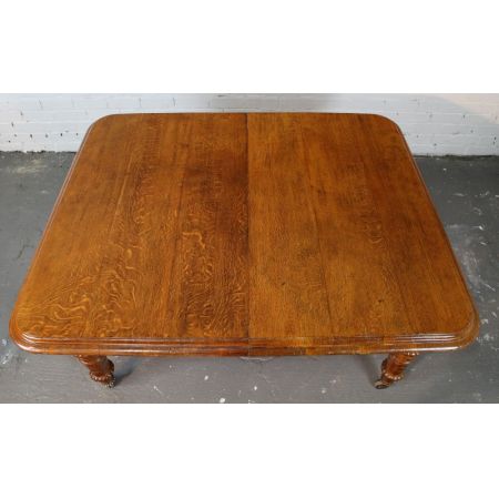 Viktorianischer Erweiterbarer Esstisch Eiche ca 1860 