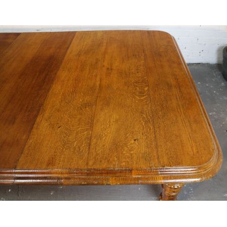 Viktorianischer Erweiterbarer Esstisch Eiche ca 1860 