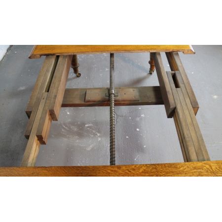 Viktorianischer Erweiterbarer Esstisch Eiche ca 1860 