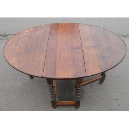 Großer klappbarer Gateleg Esstisch Eiche viktorianisch