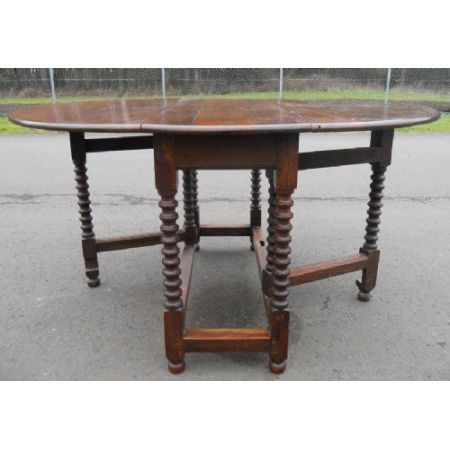 Großer klappbarer Gateleg Esstisch Eiche viktorianisch