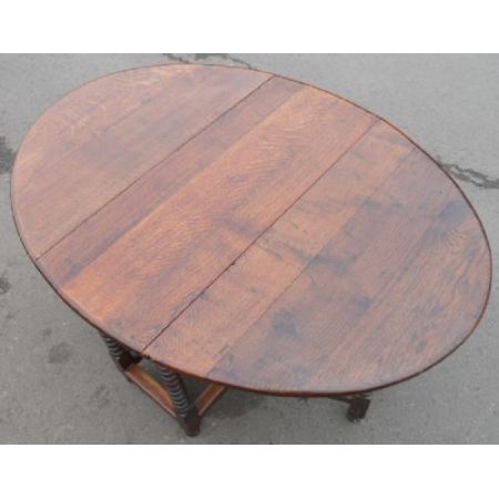 Großer klappbarer Gateleg Esstisch Eiche viktorianisch