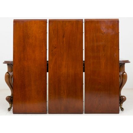 Erweiterbarer victorianischer Mahagoni Esstisch Kabriolenbeine