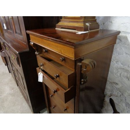 Antique Victorian Mahogany & Pine Wellington Chest