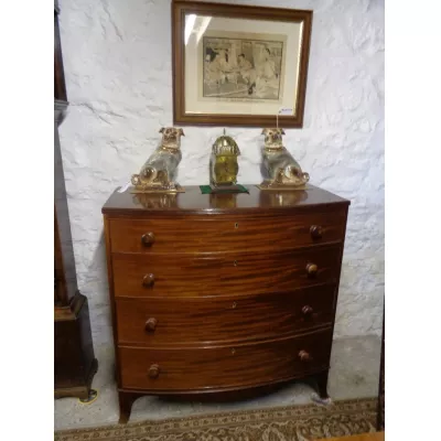 Antique Mahogany Bow Front Chest 