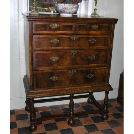 Early 18th Cent Walnut Chest on Stand