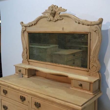 Edwardianische Kiefer Kommode mit Spiegel