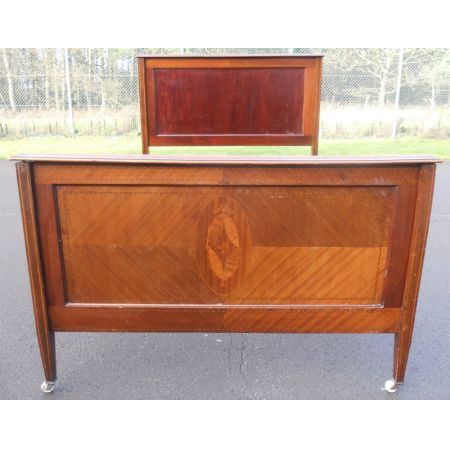 Edwardian Mahagoni Doppelbett 