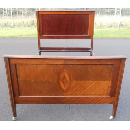 Edwardian Mahagoni Doppelbett 