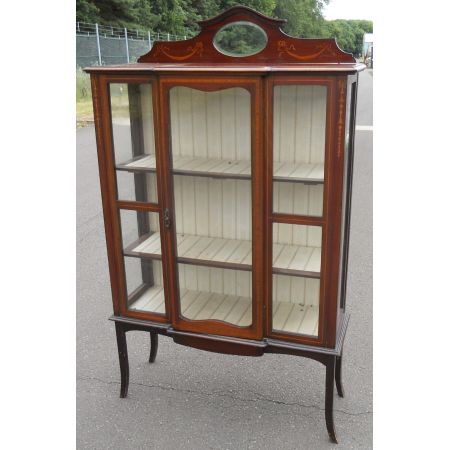 Edwardianische Intarsien Mahagoni Vitrine !890 