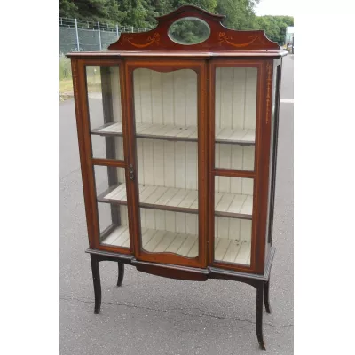 Edwardianische Intarsien Mahagoni Vitrine !890 