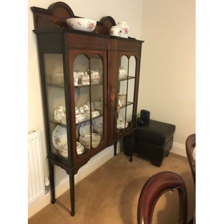 Edwardianische Mahagoni Glas Vitrine  1890 