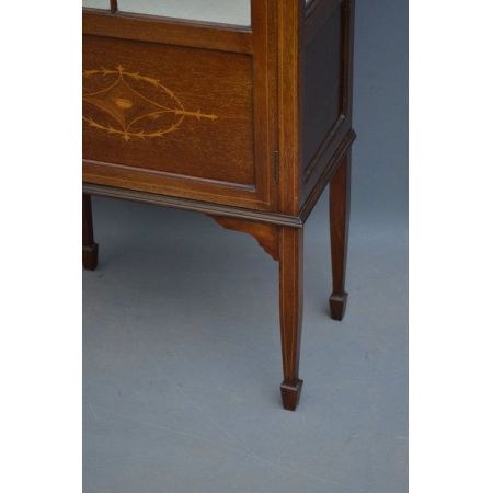 Schlanke Edwardianische, Mahagoni-Vitrine 1890 