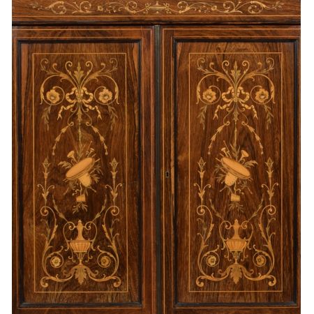 Palisander Eck Vitrine   reichhaltig Intarsiert  Edwardian